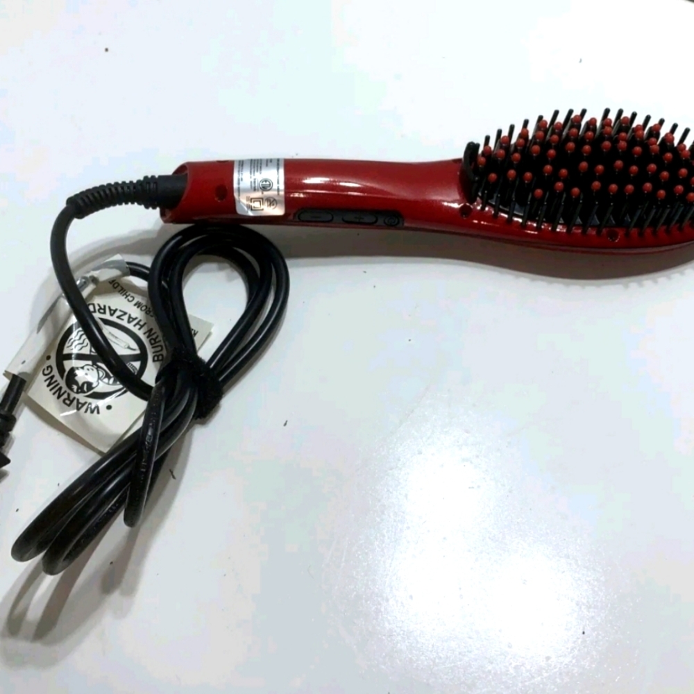 NEW Hair Angel Ceramic Straightening Brush All Hair Types Gentle Straightener
